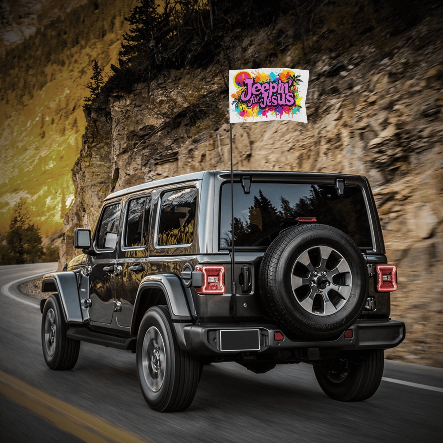Jeepin Window Flag 12 x 18