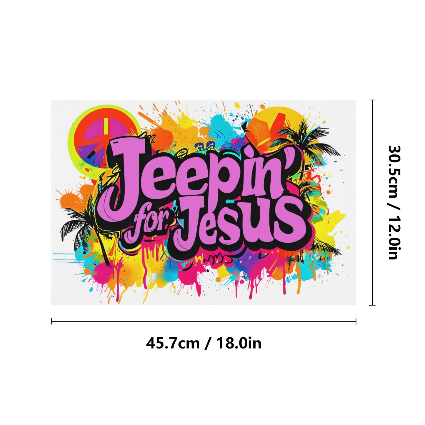 Jeepin Window Flag 12 x 18