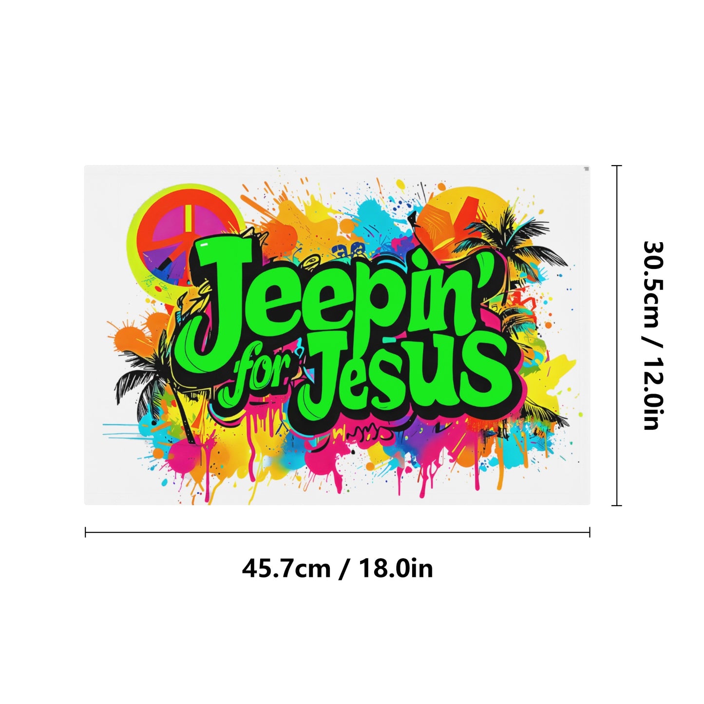 Jeepin for Jesus green Car Flag 12 x 18