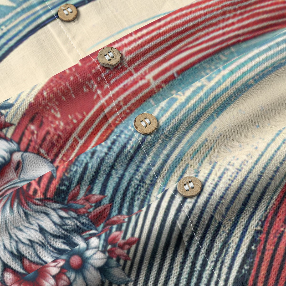 Patriotic Dragonfly Rock Shirts with American Flag Theme - Short Sleeve Cotton Shirt