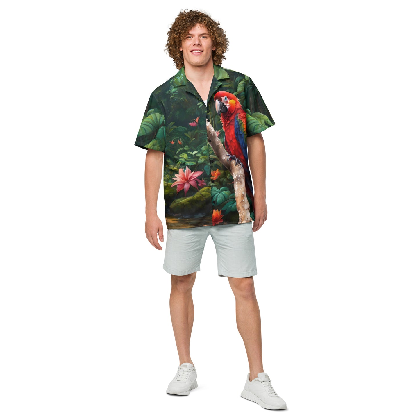 Unisex TropicalHawaiian style shirt.