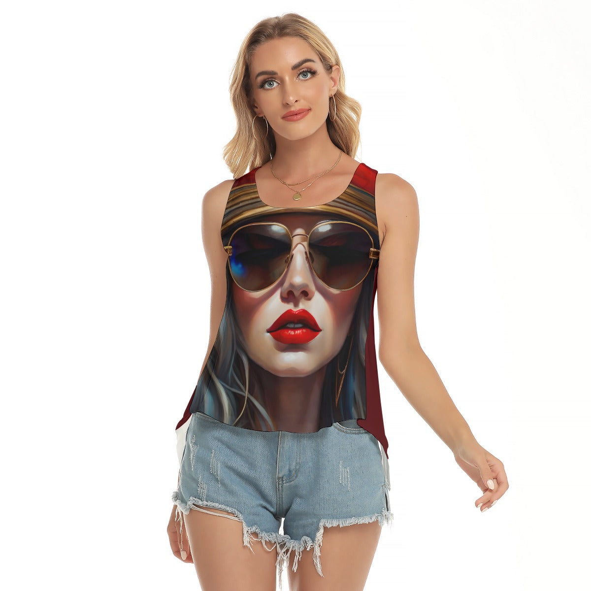 Women's Shades Back Hollow Yoga Top