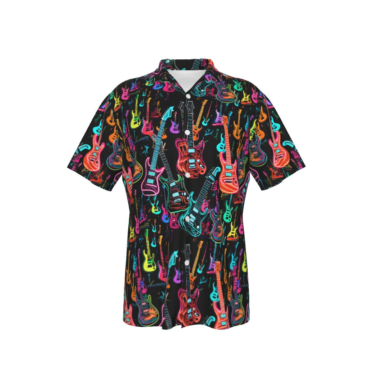 Guitar Neon Hawaiian Shirt With Button Closure – Dragonfly