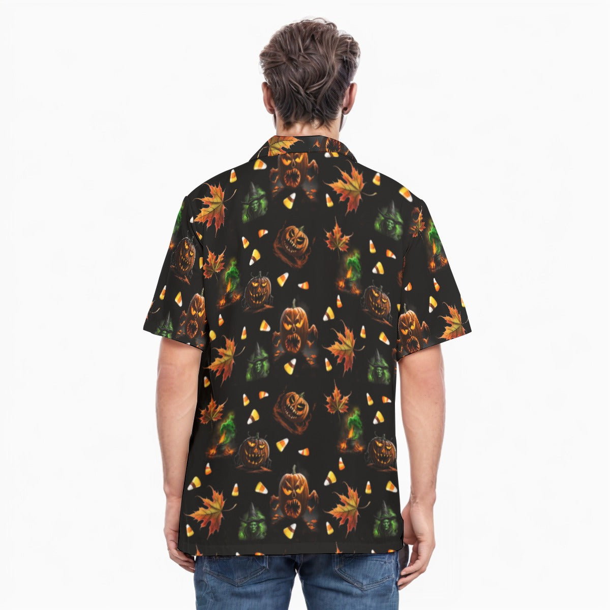 Men's Halloween Hawaiian Shirt With Button Closure