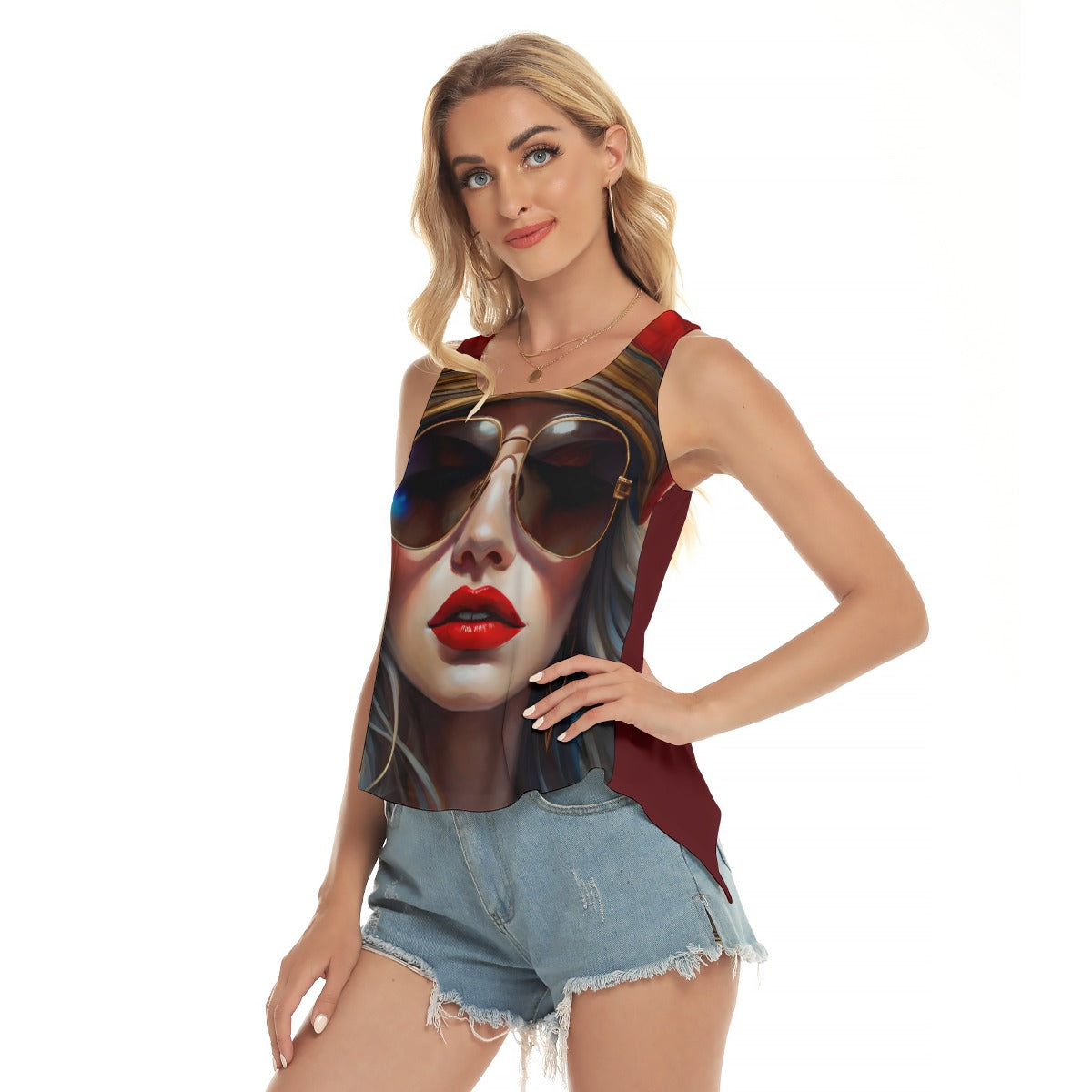 Women's Shades Back Hollow Yoga Top